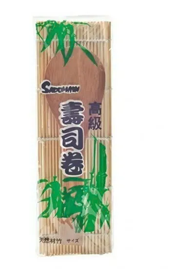 [8717703610581] Non-Food Bamboo Sushi Rolling Mat with Wooden Spoon 21x24 cm